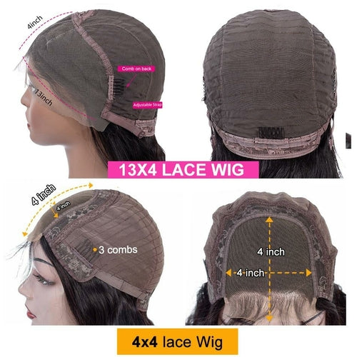 Perruque Bob Courte Lace Front 13x4 – 100% Cheveux Naturels Body Wave, Densité 180%