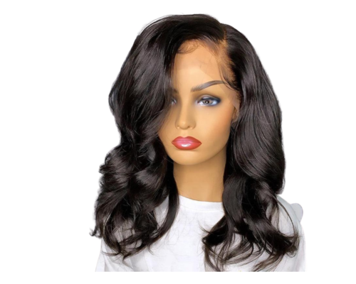 Perruque Bob Courte Lace Front 13x4 – 100% Cheveux Naturels Body Wave, Densité 180%