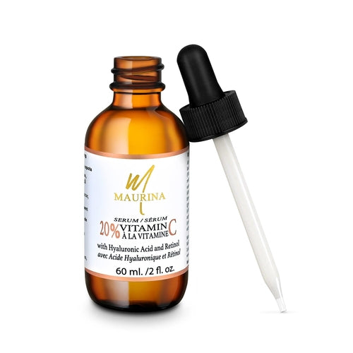 Sérum Visage Vitamine C 20% – Acide Hyaluronique & Rétinol
