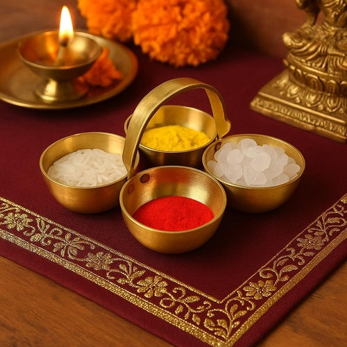 Brass Kumkum Haldi Katori with Handle