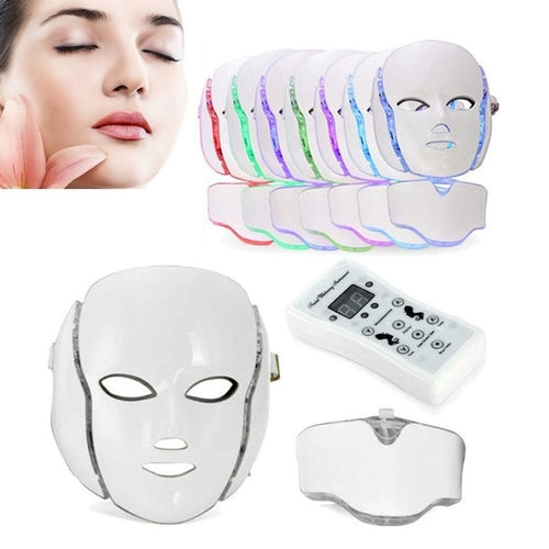 Masque LED Visage & Cou – Thérapie Lumière 7 Couleurs